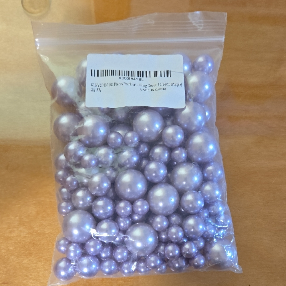 Lavender Pearl Beads Mix - Decorative Craft Pack